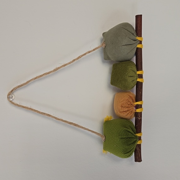 Wall Decorating Colorful Fabric Handmade 4 Owls Family Branch Wall Hanging 8"×7" - Picture 7 of 10